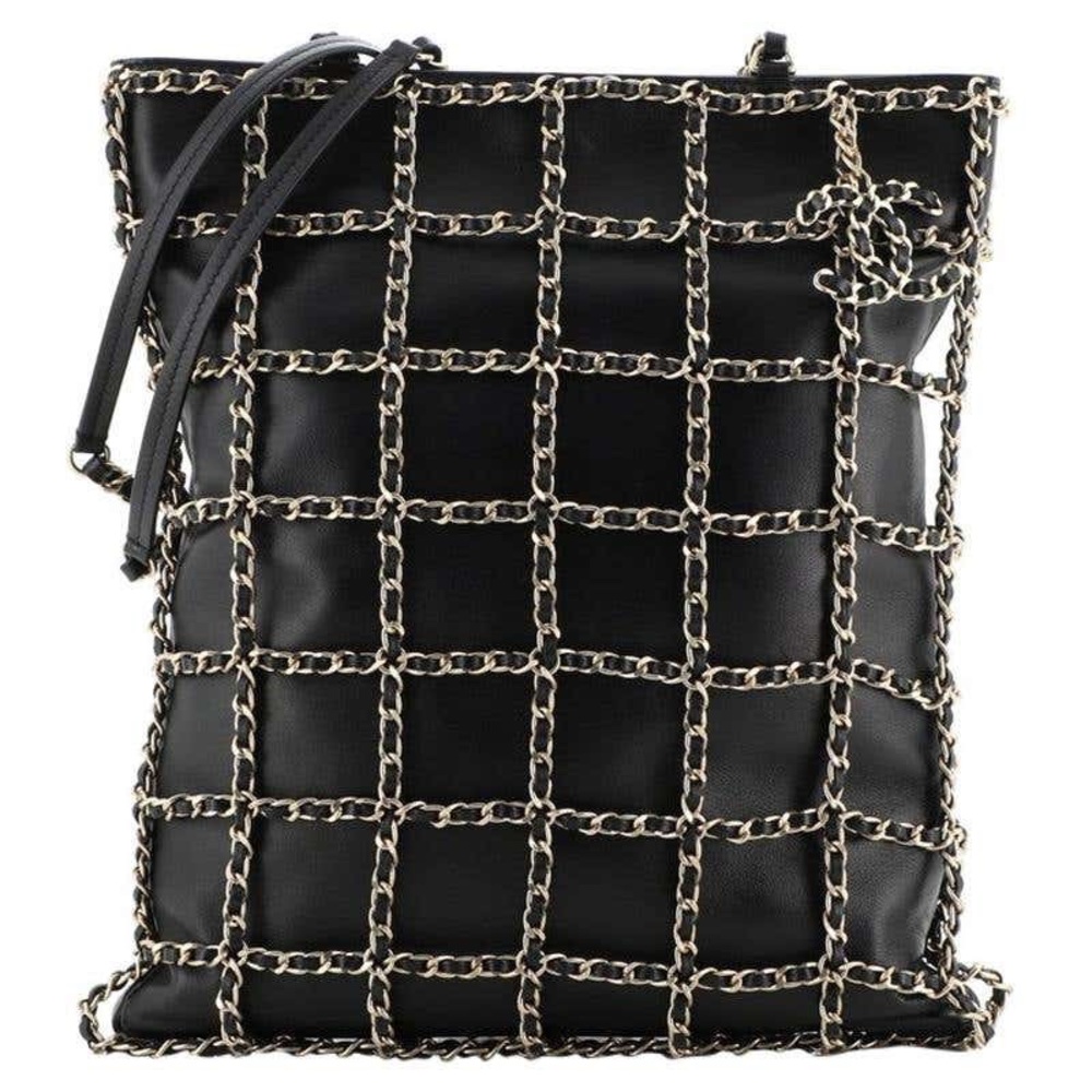 Chanel Chain Frame CC Charm Shopping Tote Lambskin Authentic NWT